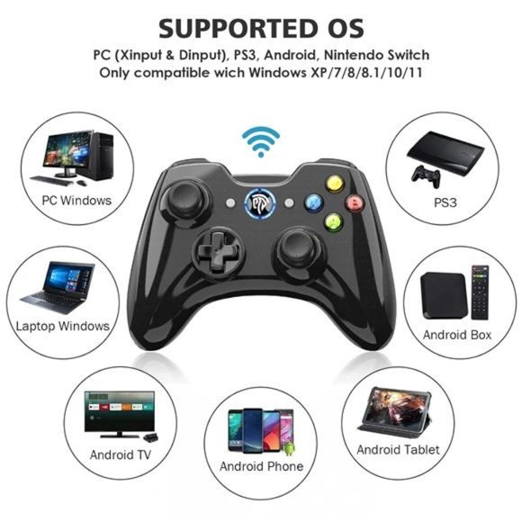 Wireless Gaming Controller, Dual-Vibration Joystick Gamepad Computer Controller - Picture 3 of 6